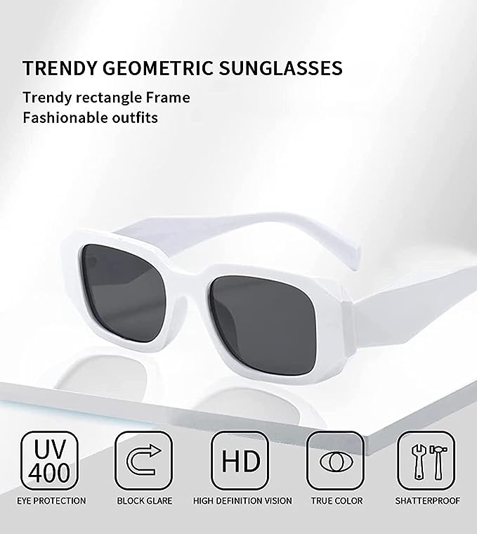 GetUSCart- Dollger 3 PCS Rectangle Sunglasses for Women men Retro Fashion 90s  Sunglasses trendy rectangle Frame Eyewear