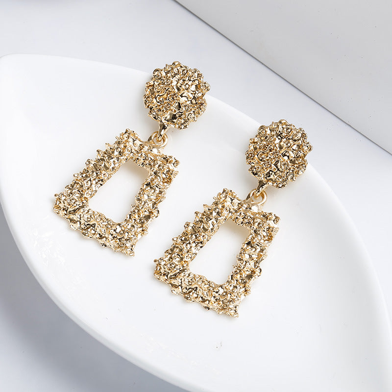 Arzonai Geometric Big Square Dangle Earrings Big Square Exaggeration For Women Fashion Jewelry