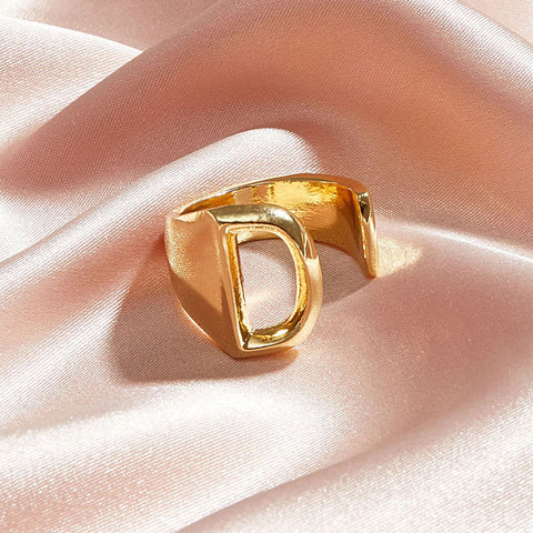 Chunky Gold Initial Ring