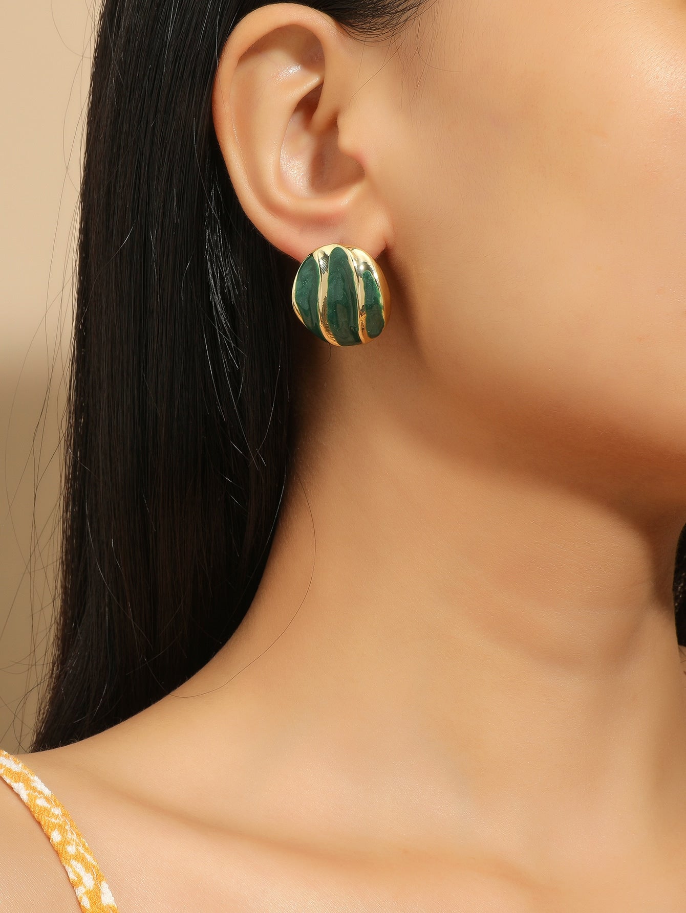 Arzonai Summer Small Fresh Round  Green Earrings for women and Girls and women