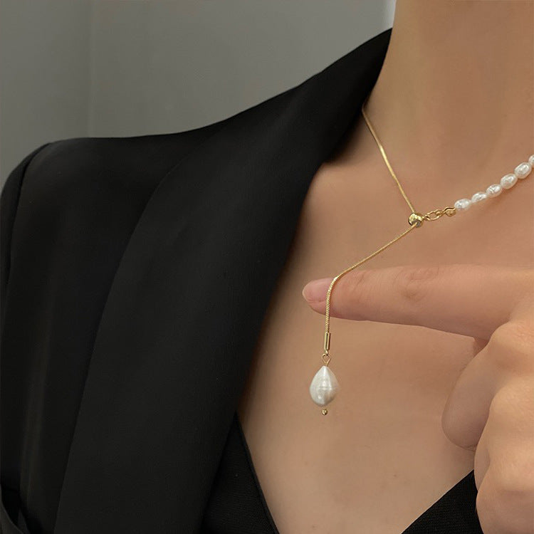Arzonai Minimalist pearl necklace female Korean  wild simple temperament fashion necklace