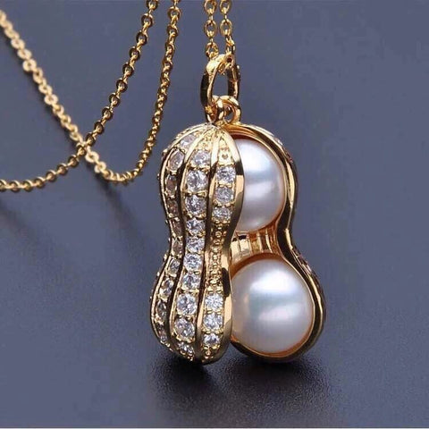 Arzonai Explosive hot selling imitation freshwater pearl jewelry rising peanut pendant short Korean necklace clavicle chain wholesale