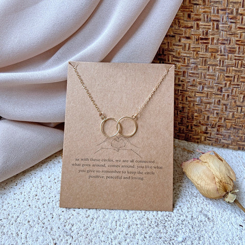 Arzonai  new creative paper card simple circle clavicle chain retro alphabet paper card butterfly alloy necklace for Girls and Women