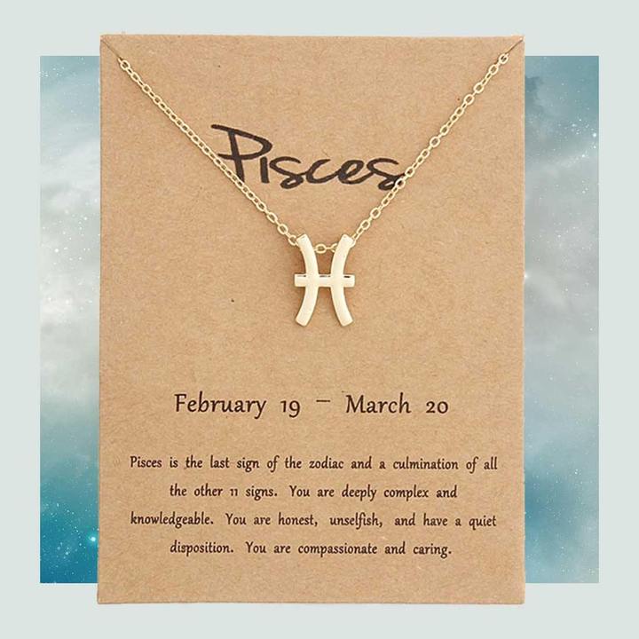 Arzonai Astrology Horoscope Jewelry Minimalist 12 Zodiac signs Necklace card