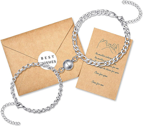 Arzonai New Ball Magnetic Couple Bracelets For Lover Men Women Love Chain Link Bangle Charm Bracelet