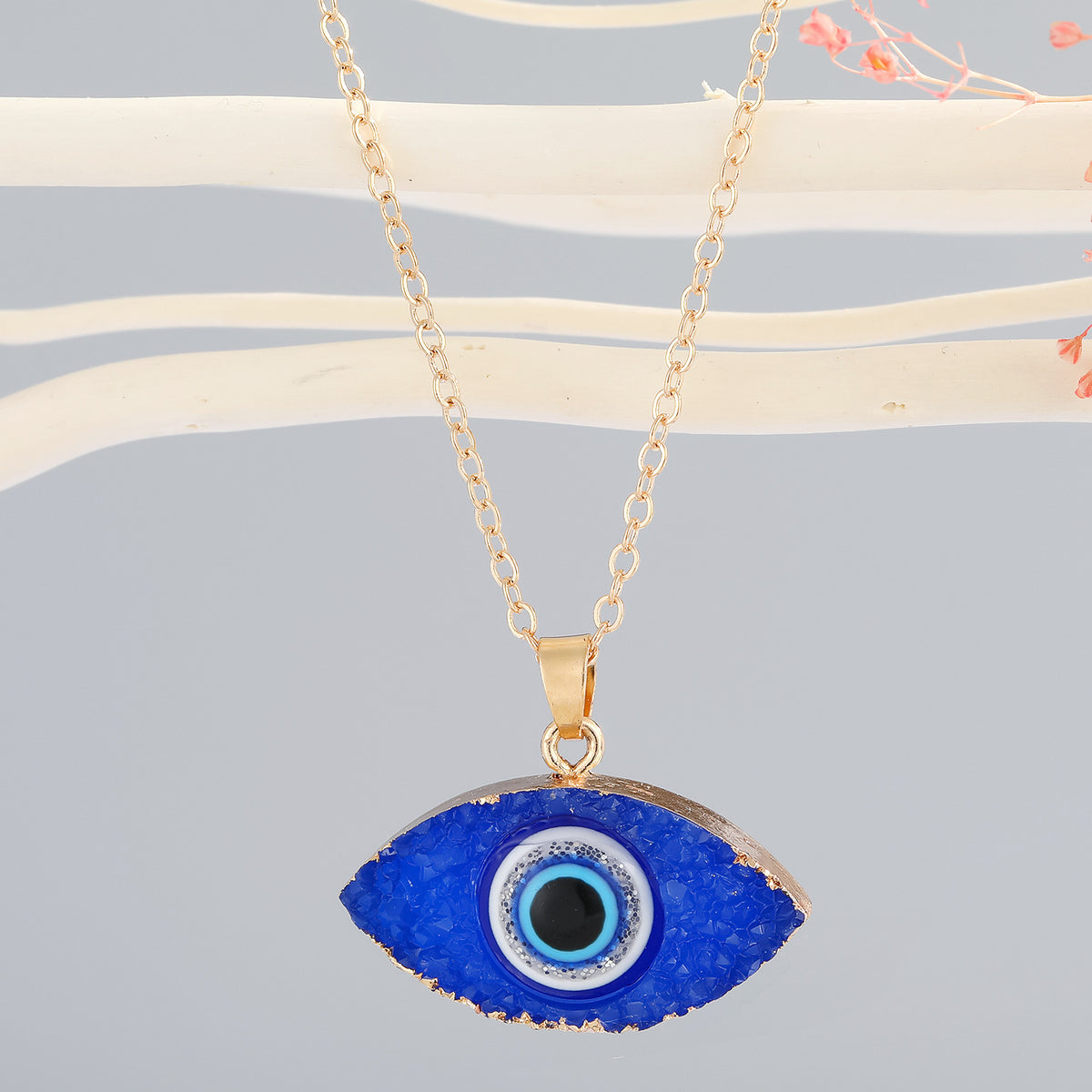 Arzonai European and American cross-border jewelry new fashion color Turkish Demon Eye Necklace Simple Resin Eye Pendant