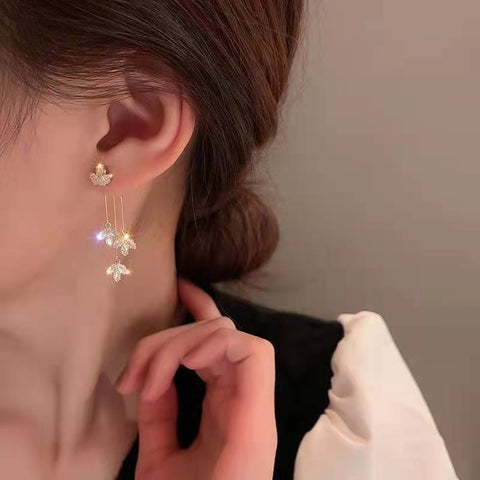 Arzonai new trend Su earrings temperament high-end fashion design leaf earrings female earrings Korean Jewellery for women and Girls