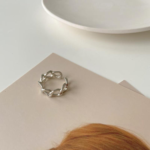 Arzonai Korean version of the Korean style irregular geometric open ring simple female ring