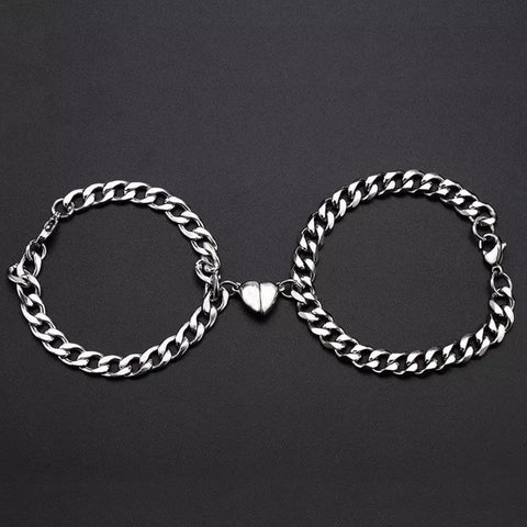 Arzonai Magnet Relationship Couple Bracelets With Heart Shaped for couples