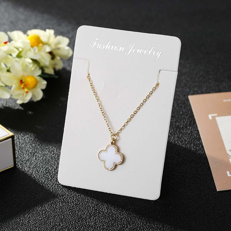 Arzonai Four Leaf Clover Necklace Pendant Fashion Jewelry Short Hair Clavicle Chain Simple Personality Trendy Jewelry