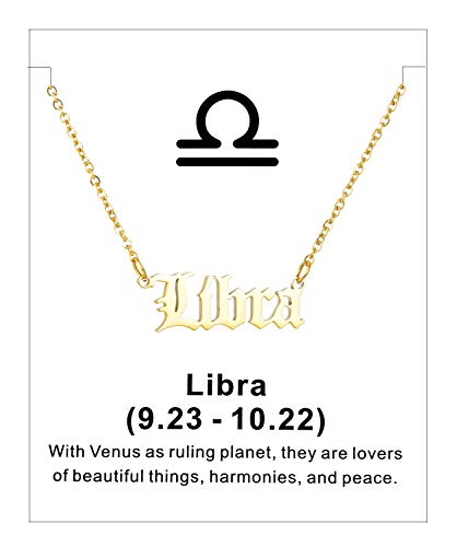 Arzonai Libra Popular fashion all-match necklace Zodiac constellations unique letter pendant necklace