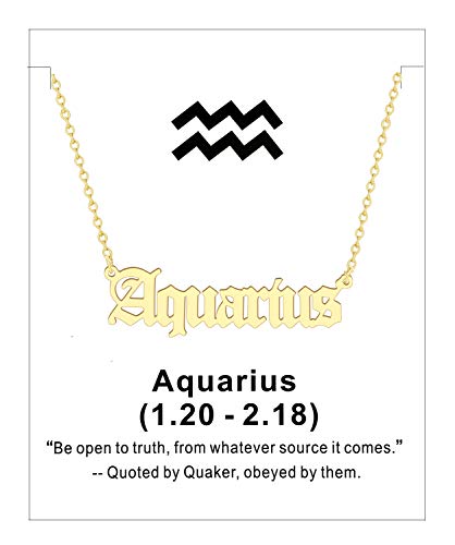 Arzonai Aquarius Popular fashion all-match necklace Zodiac constellations unique letter pendant necklace