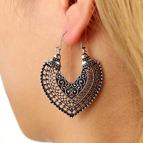 Arzonai Silver Oxidized Dangler Earrings for Women & Girls
