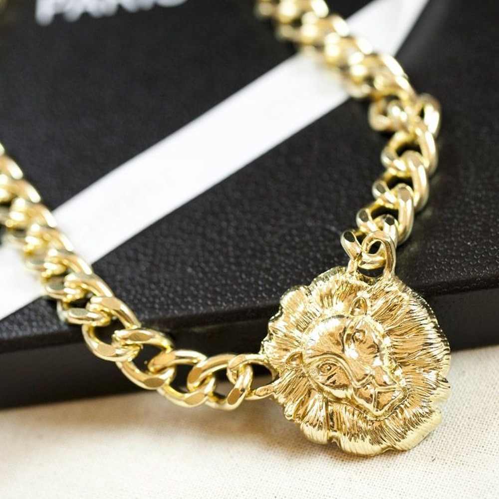 Arzonai Latest Style Exaggerated Lion Head Queen Head Necklace Hip Hop Thick Chain Cool Clavicle Chain Hot Selling Model animal neckalce