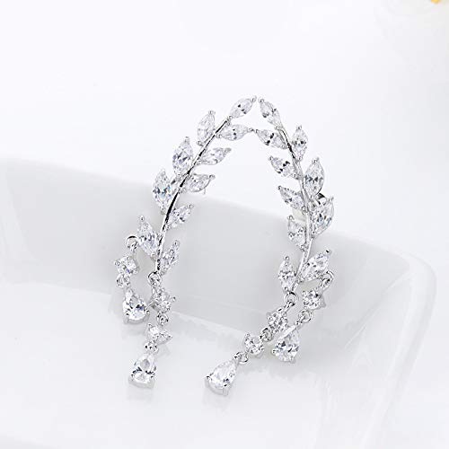 ARZONAI Silver Crystal Stones EarCuff Earrings For Women and Girls