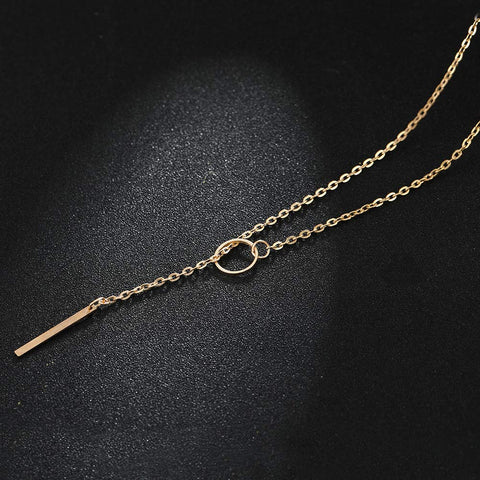 Arzonai Retro Long Minimalist Pendant Chain Necklaces For Women Fashion Jewelry