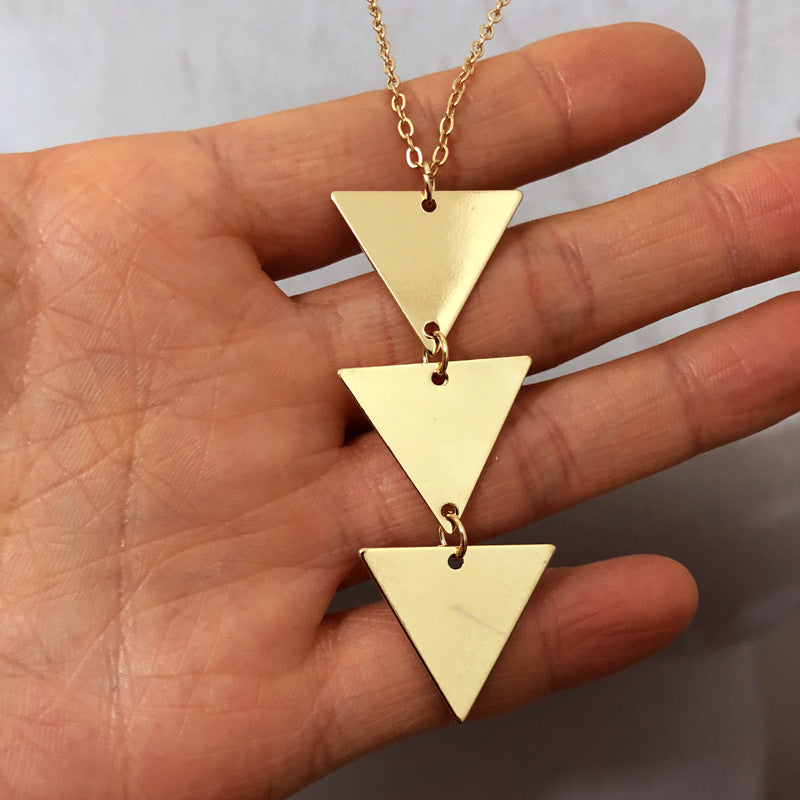 ARZONAI 2020 New pendant Necklace triangle Long Chain Women Necklaces Chocker