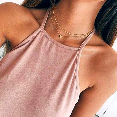 ARZONAI Layered Pendant Choker Necklaces For Women and Girls (Golden)