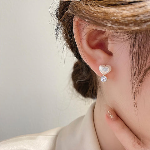 Arzonai Korean net red new magic color acrylic pearl love earrings ear buckle female 2022 new trendy earrings earrings