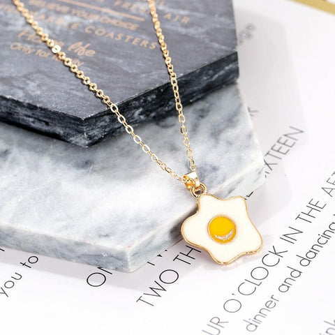 Arzonai Dainty Egg Omellete Necklace and Earrings Set for women and Girls