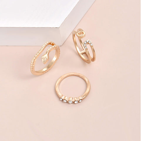 Arzoni European and American fashion simple snake-shaped 3-piece combination women's new jewelry D0818