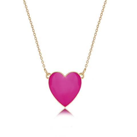 Arzonai Trendy Colorful Heart Pendant Necklace for Women Bohemian Statement Necklace Sexy Personalized Long Chain Sweater Jewelry