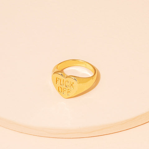 Arzonai Fuck off rings oval signet ring gold rings for women