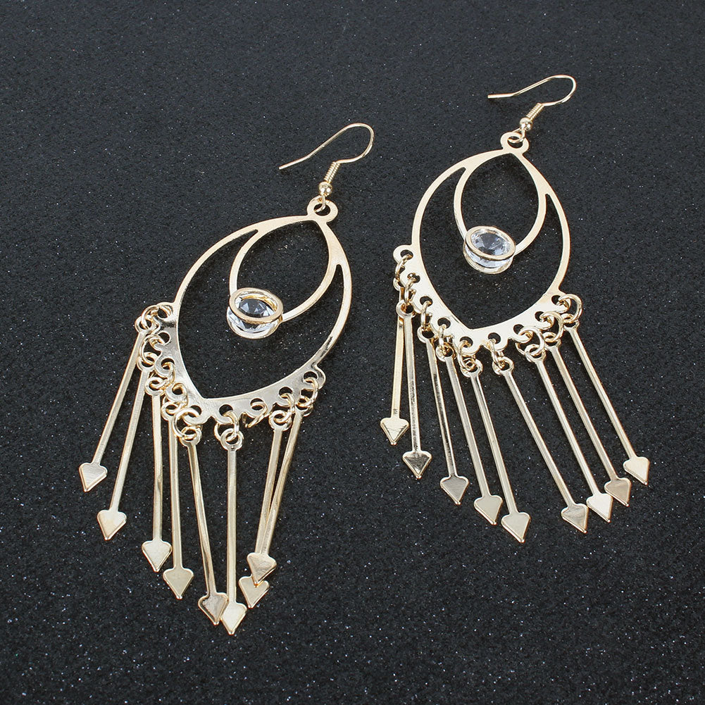 Arzonai European and American style retro metal long tassel earrings personality fashion temperament earrings earrings female