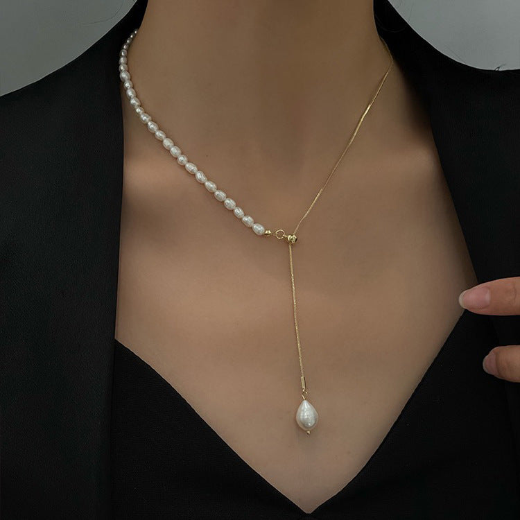 Arzonai Minimalist pearl necklace female Korean  wild simple temperament fashion necklace