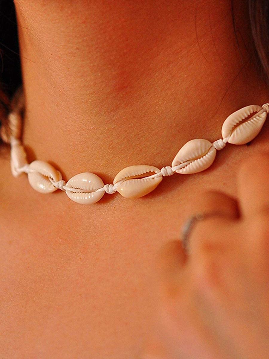 Arzonai Shell necklace Shell choker Seashell necklace Cowrie shell necklace Seashell choker Beach necklace Beach choker Beach jewelry