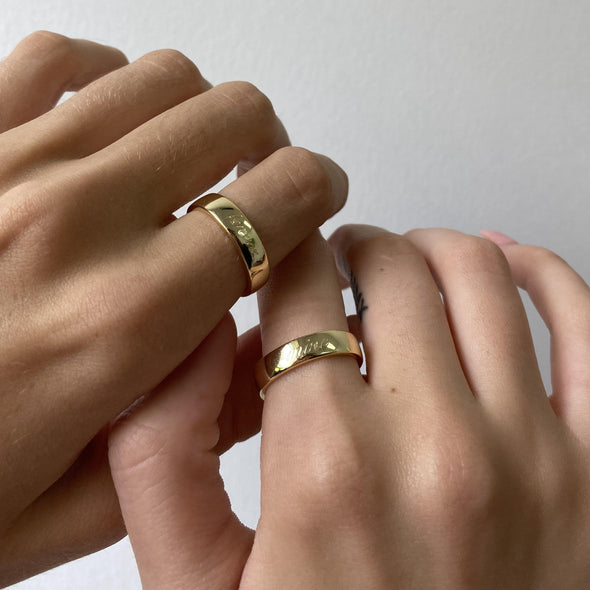 Arzonai You’re Mine Forever Rings Golden Chunky Rings