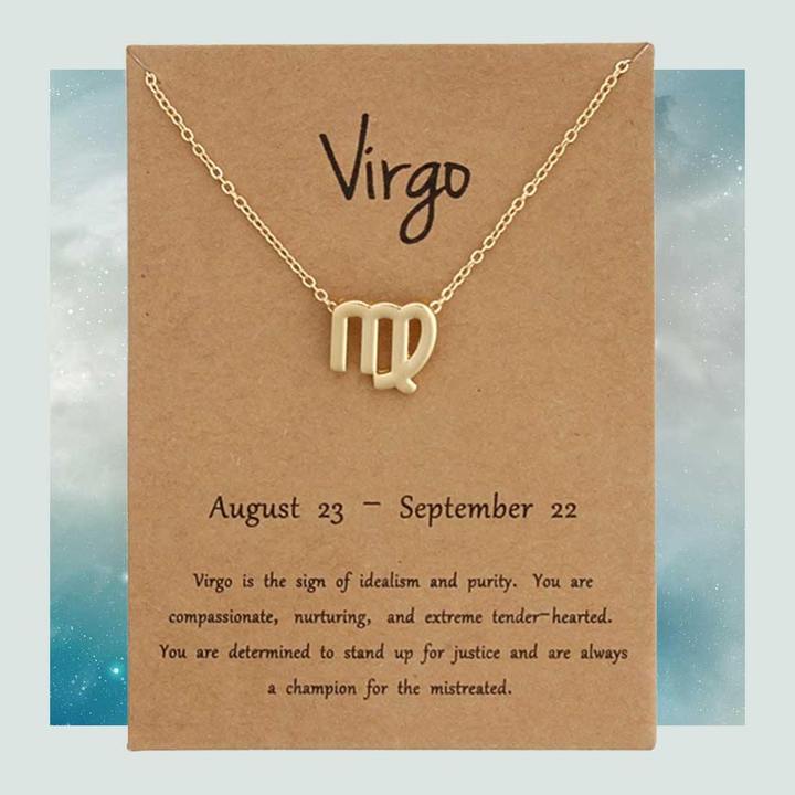 Arzonai Astrology Horoscope Jewelry Minimalist 12 Zodiac signs Necklace card
