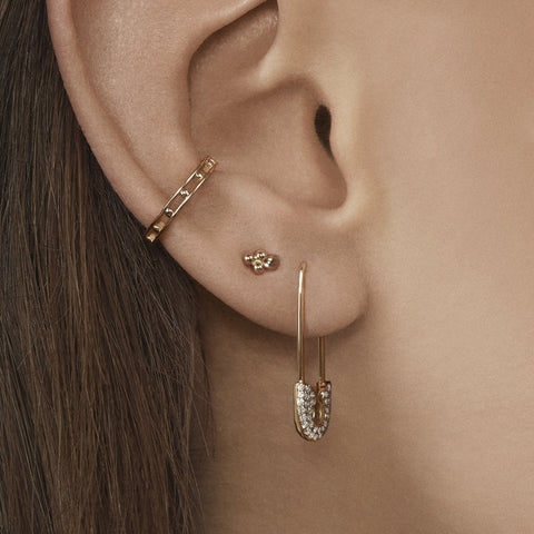 Arzonai European and American explosive earrings set alloy pin rhinestone earrings simple ear clip 4-piece set of factory direct cross-border supply