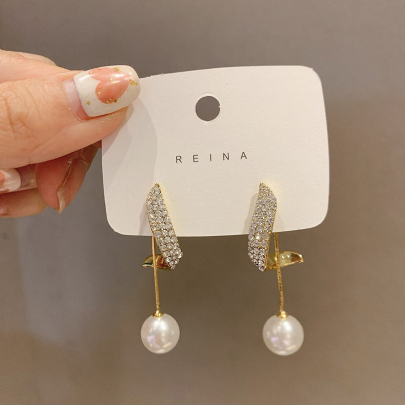 Arzonai New South Korea  wing earrings two ways to wear super beautiful pearl earrings for women and Girls