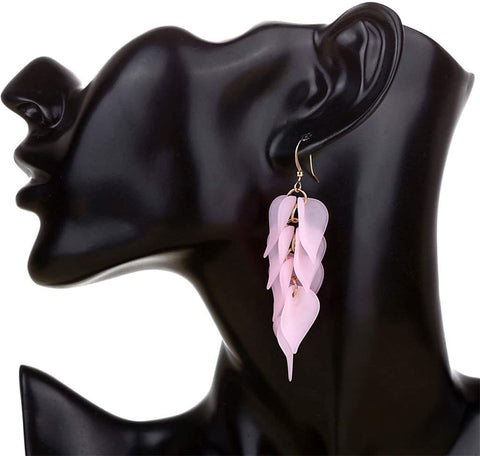 Arzonai Korean version of the new petal leaf earrings girls creative earrings tassel earrings earrings