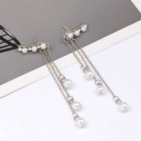 Arzonai Korean temperament all-match fashion ear jewelry long tassel pendant simple pearl irregular pearl earrings for women and Girls