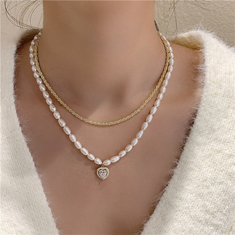 Arzonai Minimal Layered Pearl Choker necklace for women & Girls