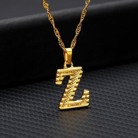 Arzonai Women's  Gold Plated Initial Letter Necklace with Personalized Alphabet Pendant
