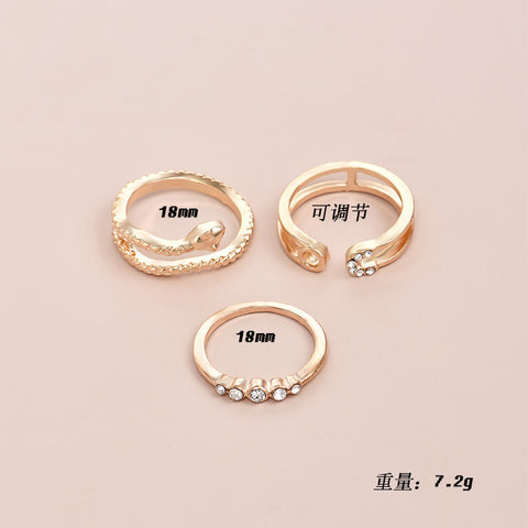 Arzoni European and American fashion simple snake-shaped 3-piece combination women's new jewelry D0818