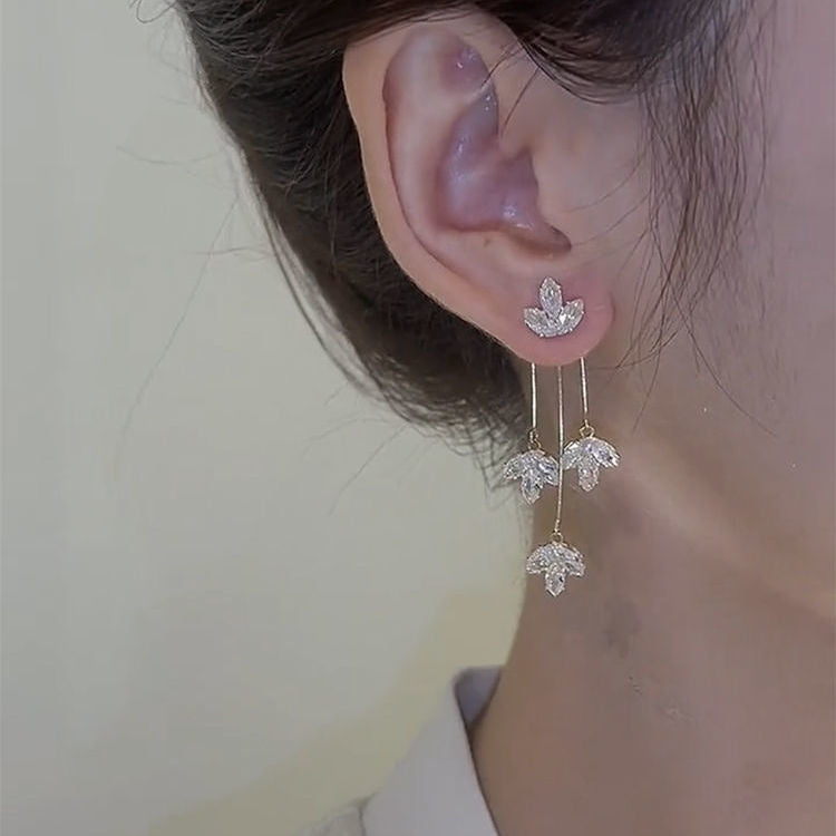 Arzonai new trend Su earrings temperament high-end fashion design leaf earrings female earrings Korean Jewellery for women and Girls