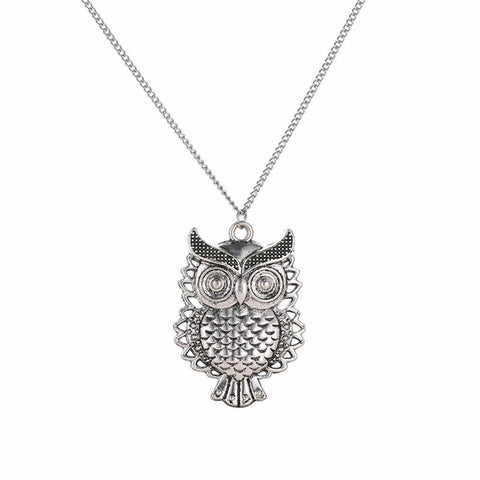ARZONAI Hot Fashion Women Necklace Crystal Choker Bronze Owl Pendant Long Chain Elegant Jewelry Aneis Twist Necklaces