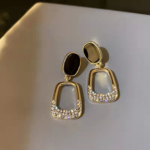 Arzonai Korean version square geometric diamond earrings 2021 new fashion earrings temperament design sense earrings women
