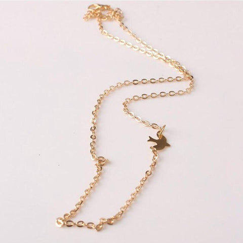 Arzonai Metal Pace Pigeon Bird Clavicle Chain Europe and America Gold Necklace