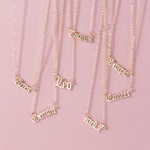 Arzonai Taurus Popular fashion all-match necklace Zodiac constellations unique letter pendant necklace