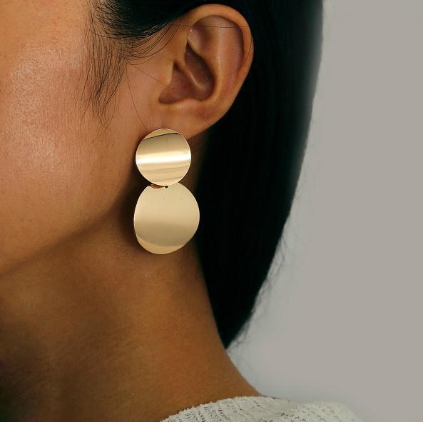 Arzonai European and American retro metal round earrings geometric round earrings all-match fashionable earrings female simple trendy wholesale