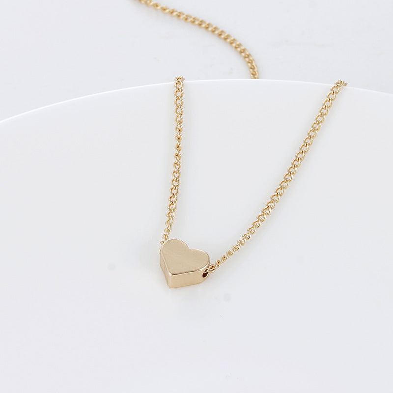 Arzonai simple heart necklace female elegant all-match boutique love necklace initial heart clavicle chain for women and Girls