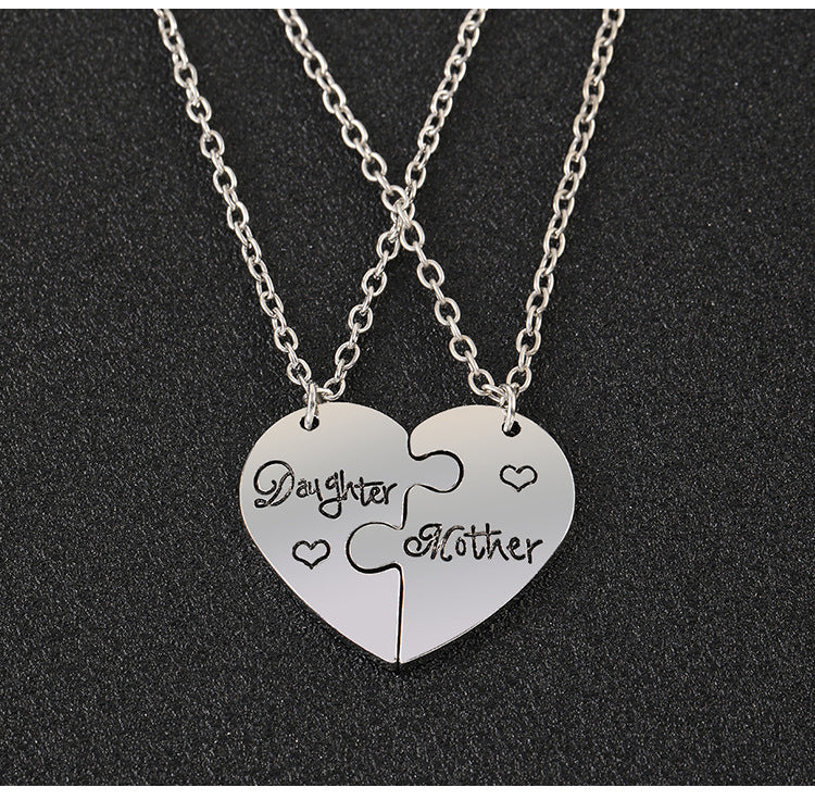 Arzonai  Hot Mom's Baby Daughter Mother's Day Gift Lettering Alloy Stitching Necklace Wholesale
