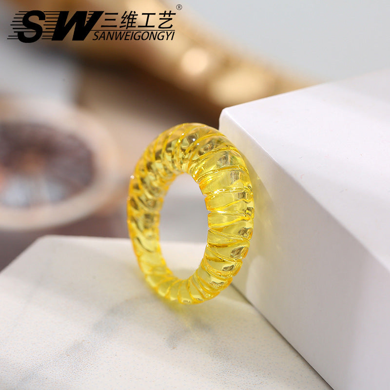 Arzonai retro color ring creative jewelry fashion button geometric ring cold wind ring factory wholesale