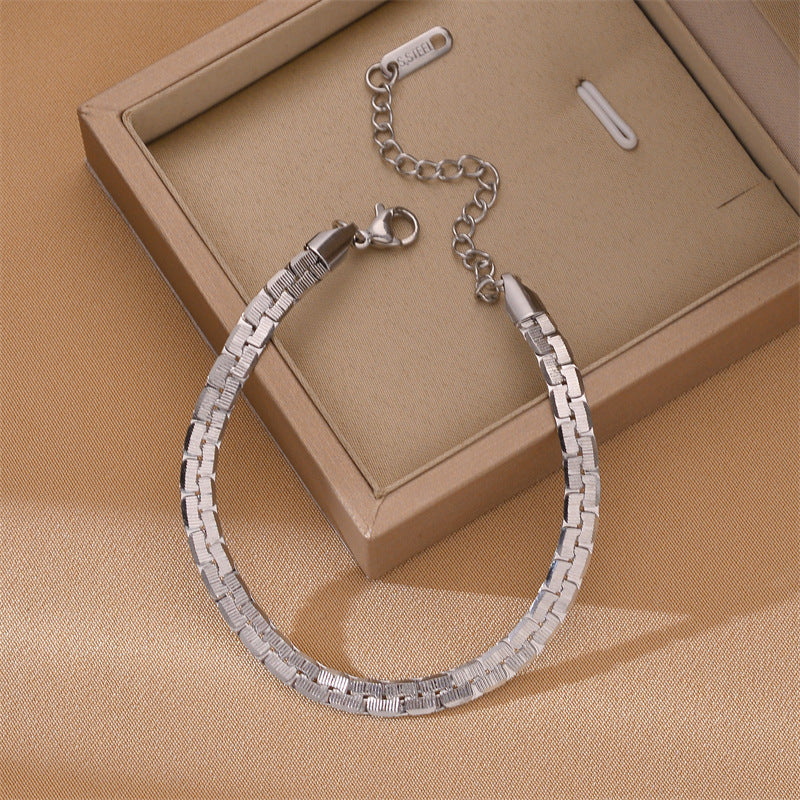Arzonai Korean style accessories rose gold Cuban titanium steel bracelet women's bracelet fashion trend jewelry hot selling bracelet