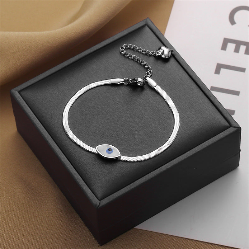 Arzonai  titanium steel hip-hop devil's eye bracelet female ins niche light luxury design cross-border hot sale does not fade jewelry